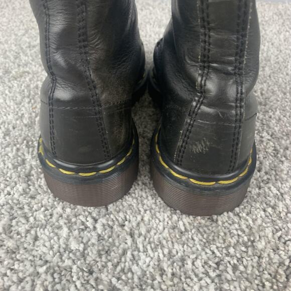 Vintage Dr. Martens Girls Combat Boots Size 3 Black Made in England Leather 1460 - Picture 6 of 10